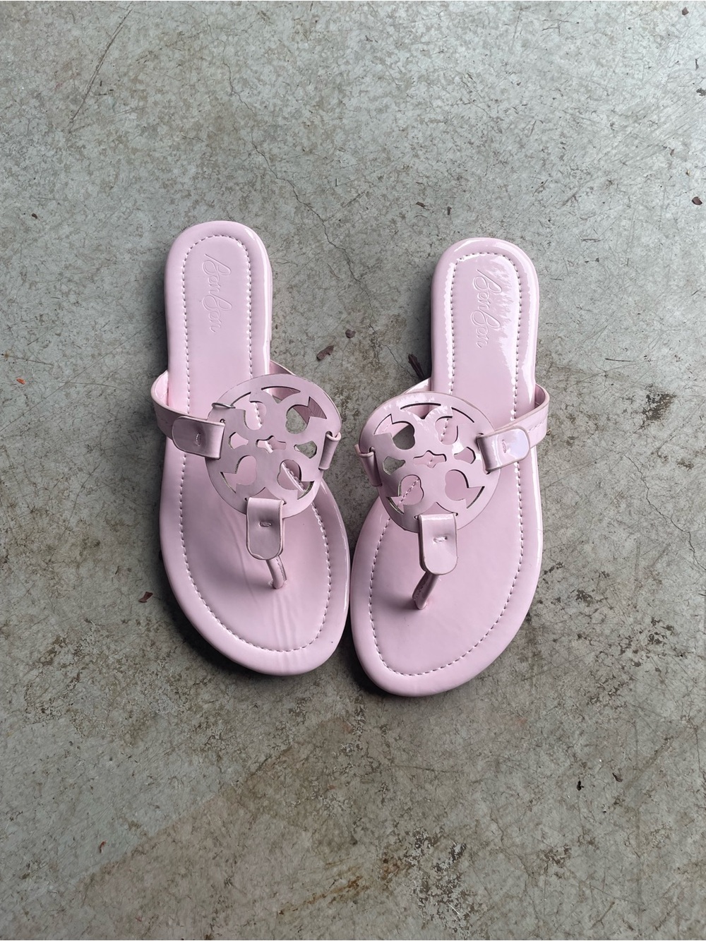 Tory Burch Pink Miller Logo Thong Sandals